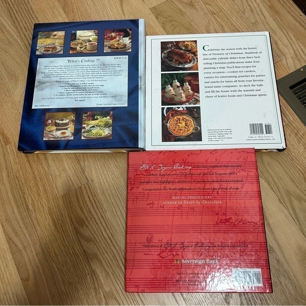 Vintage Cook Book Bundle What’s Cooking Treasury of Christmas Joyous Cooking